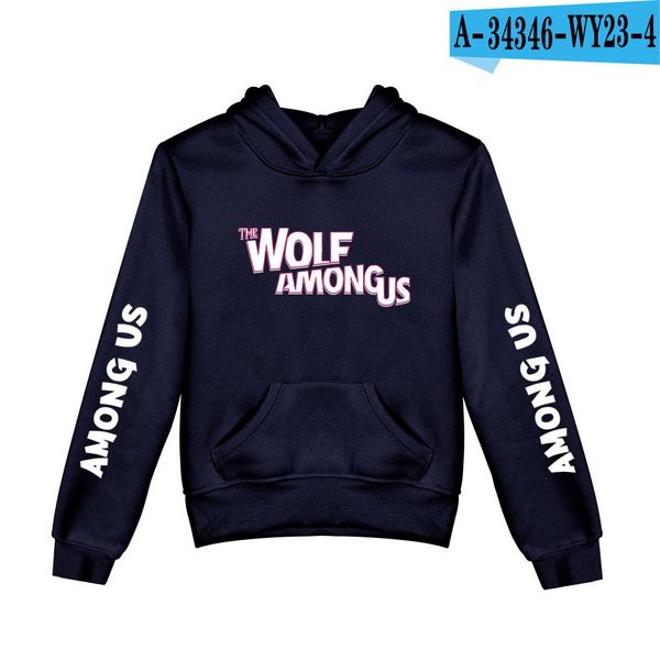

among us hoodie kids size boys girls long sleeve hooded sweatshirts children's hoodies street style games harajuku pullover wmtqty, Black
