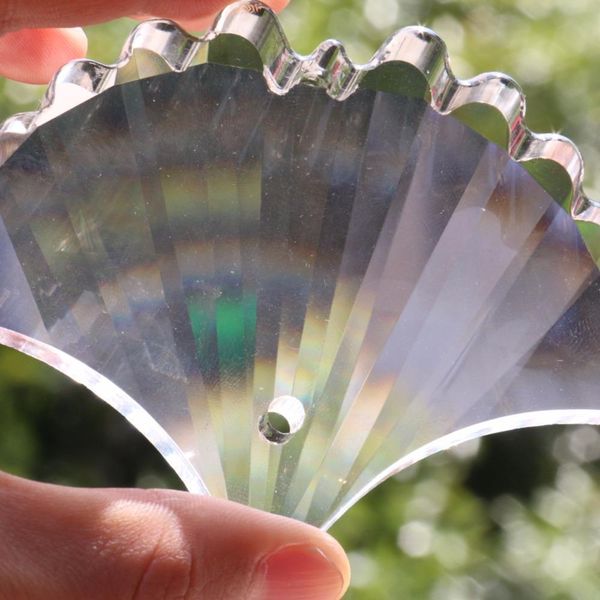 

100mm crystal prism shell suncatcher chandelier pendant ornament glass art faceted hanging lamp part diy ginkgo leaf peacock h wmtbuo