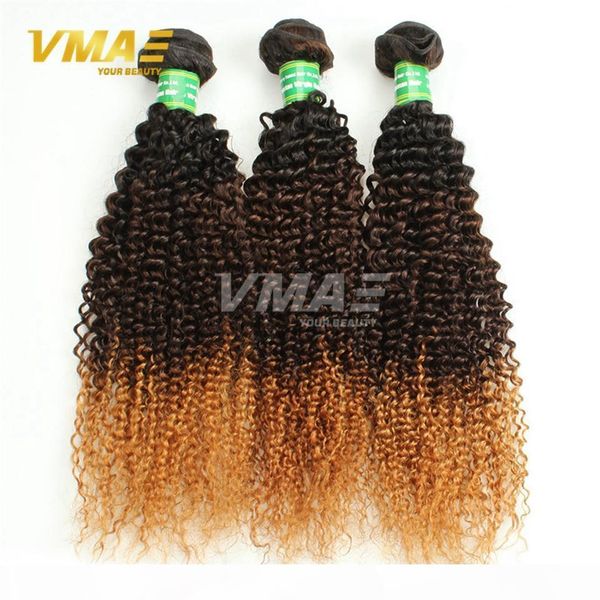 

selling #1b 4 27 good hair brazilian ombre curly hair extensions three tones ombre weave 3pcs brazilian wet and wavy hair opp, Black