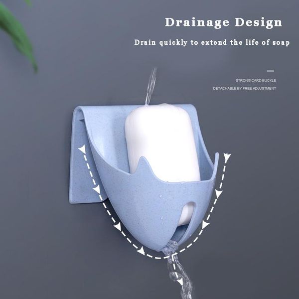 

drain soap box sucker soap holder dish bathroom organizer storage box plastic tray holder container pp wall-mounted punch-q jllvct