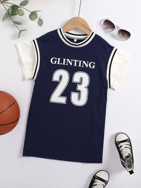 

toddler girls letter graphic 2 in 1 tee dress she, Red;yellow