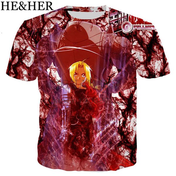 

new popular anime fullmetal alchemist series popular 3d print shirts funny funny aesthetic men clothing