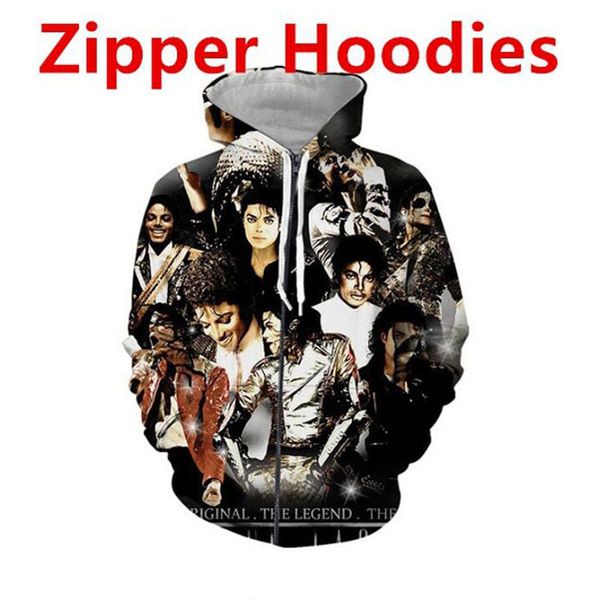 

michael jackson 3d print causal clothing new fashion men women zipper hoodies