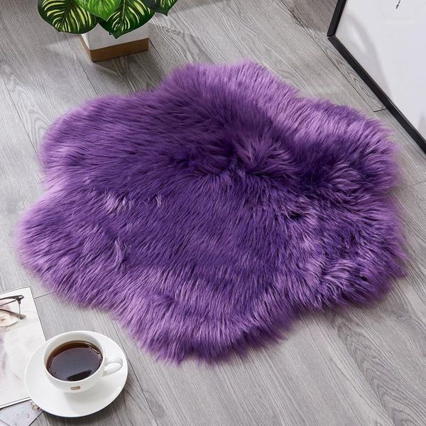 

small rugs living room modern nordic fluffy shaggy hairy carpet for girls white soft flower chair mats bedside rug home decorate1