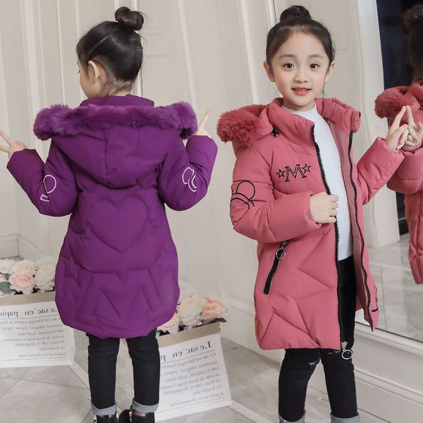 

m8down winter children's wear baby jacket hooded little girl thickened warm and cold proof clothing small cotton padded 9vip, Blue;gray