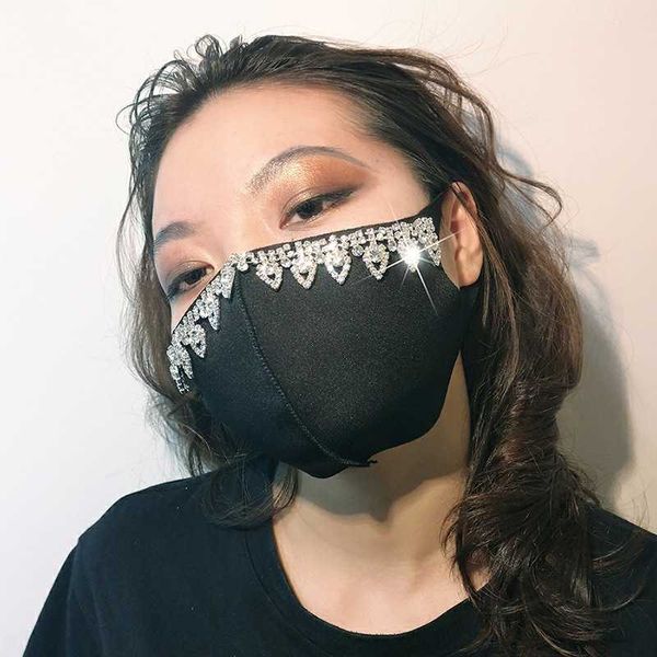 

9fpvg new cyber celebrity cotton dust-proof accessory rhinestone mask mesh ins personalized clothing accessorie