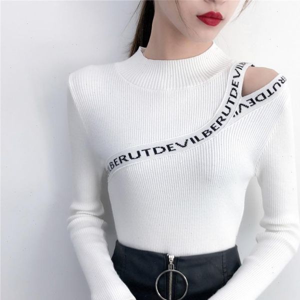 

2021 fashion korean hollow out womens sweater spring pullover female knit jumper blue ladys sweater autumn pull femme, White;black