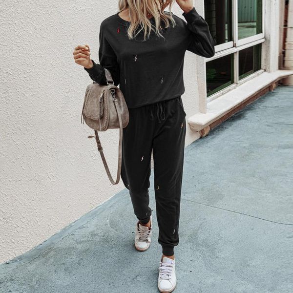 

casual autumn sweatshirt suit fashion sports suit long sleeve loose sport winter women's two piece set 2021 tracksuits#, White;black