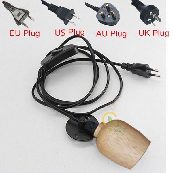 

wall lamp 4 plugs vintage creative wood lamps edison 1.7m wire lights bedside indoor in living room bar dining study1
