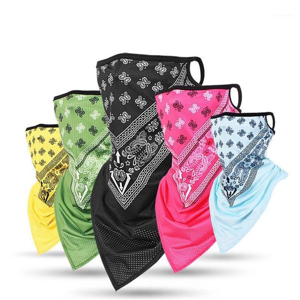 

print hiking scarves cycling bandana triangle scarf multifunctional sport hunting hanging ear running face neck cover men women1, Black