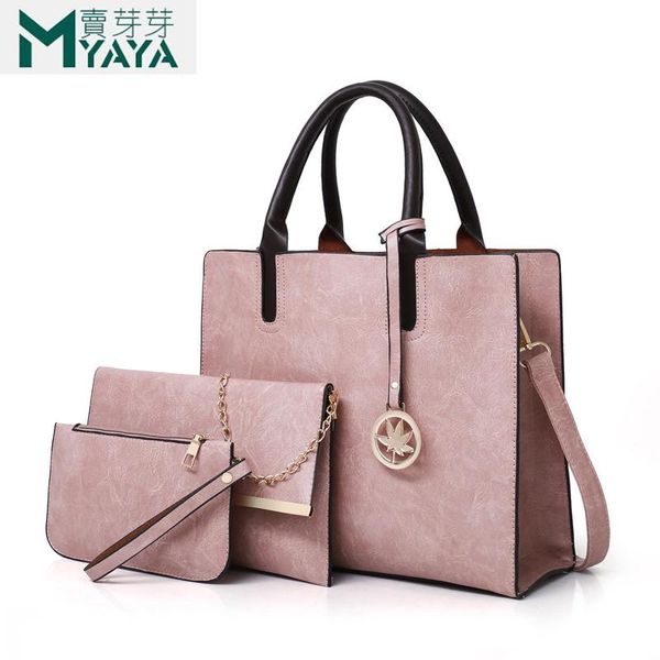 

maiyaya vintage women big tote bags 3pcs set bags handbags women famous brands leather chains crossbody bag ladies