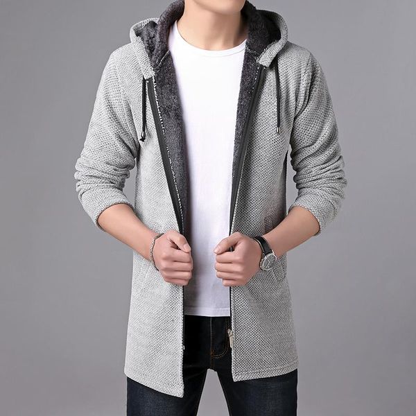 

new winter men's sweaters cardigan men knitted hicken mens sweater hooded coats male slim fit knitting outerwear sweaters, White;black