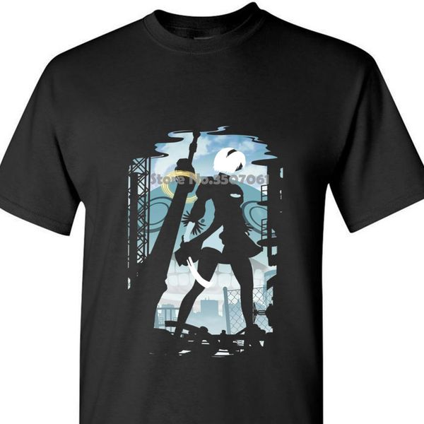 

herren t shirt yorha no. 2 silhouette schwarz tee humor men crewneck tee shirts coat clothes sport hooded sweatshirt hoodie