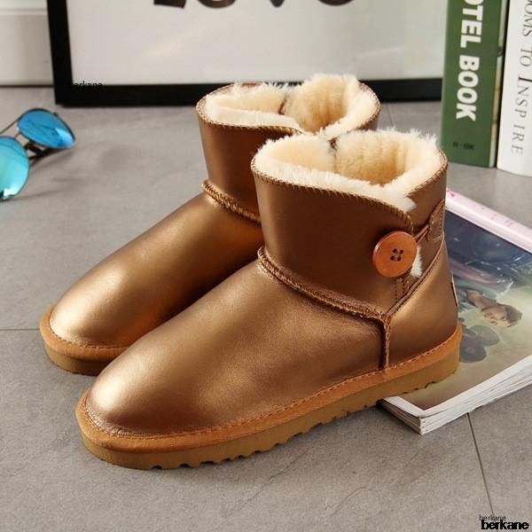 

золото подлинной сплит leatherankle снег сапоги водонепроницаемых меха кнопка 2020 плюшевых женских зимы теплых ботинок snowboots flats 48 к, Black