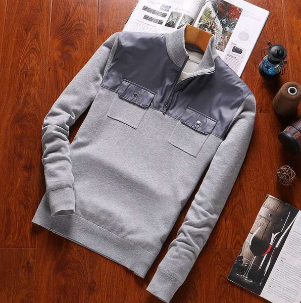 

new style half cardigan men s sweaters with turndown collar8uy, Black