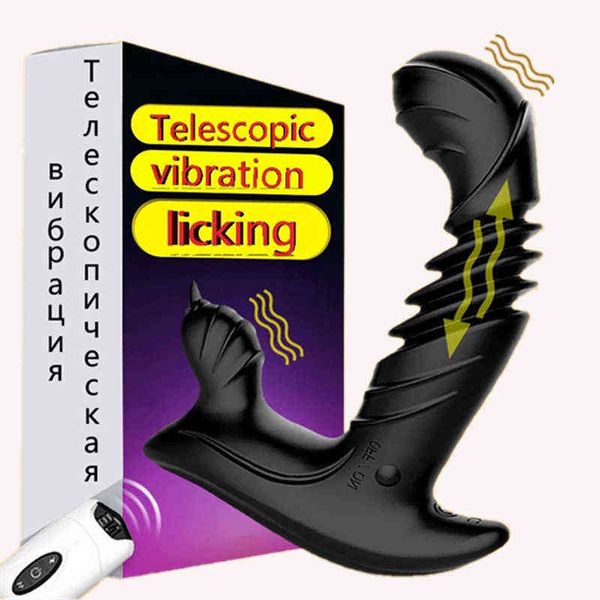 NXY Vibratori Nuovo Telescopico Automatico Plug Anale Vibratore Prostata Massaggiatore Telecomando Senza Fili Leccare Scroto Erotic Gag Giocattolo Del Sesso per L'uomo 0105