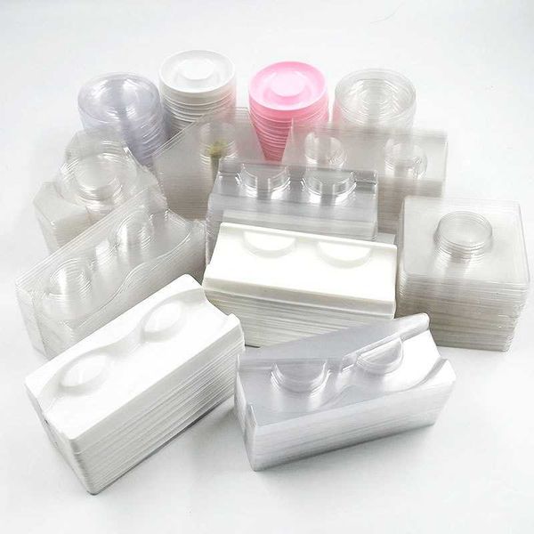 

false eyelashes 50/pack wholesale plastic clear lash tray mink lashes holder eyelash trays for packaging box package case bulk vendors