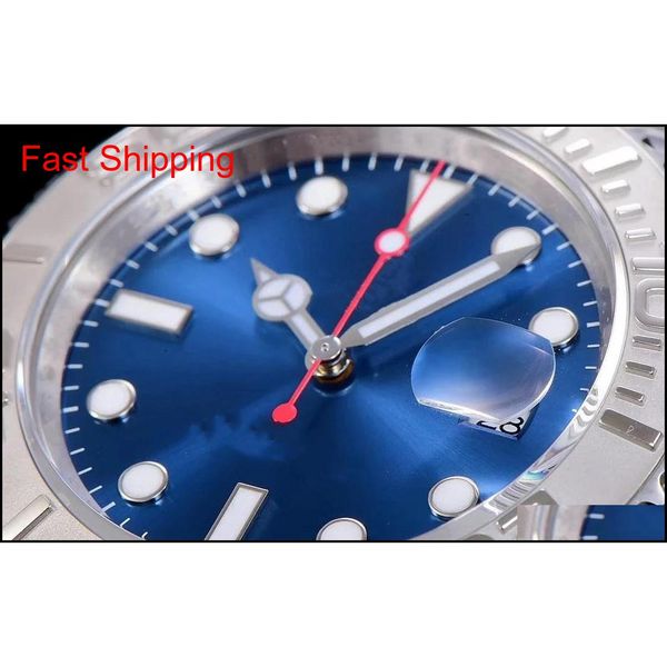 

light blue dial sapphire mirror 40mm men's matic mechanical watch casual fashion sport stainless steel watch qylfsf mj_fashion, Silver