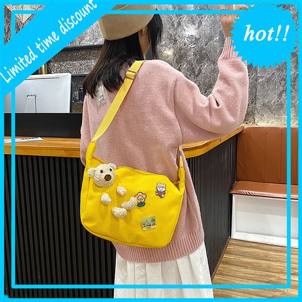 

cute canvas women 2020 new cartoon one shoulder bag for girls