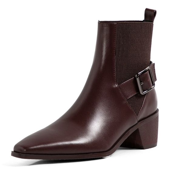 

2021 handcrafted foot shape ankle boots for women -autumn shallow winter heels high party lady woma shoes at4s, Black