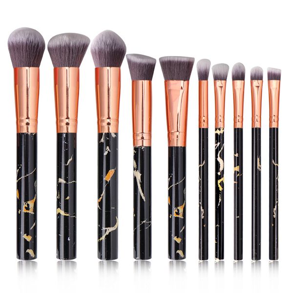 

marbling makeup brush set man made bristles brushes kit material of plastic handle facial beauty tools 12bf b2