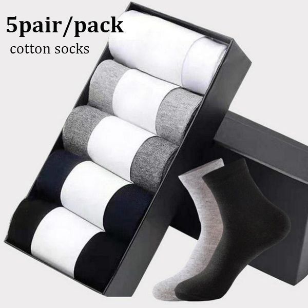 

5pair breathable men's socks business casual men long socks autumn winter male non-slip sweat absorption deodorant sock1, Black