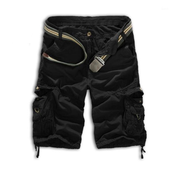 

cargo shorts men cool camouflage summer casual short pants brand clothing multi-pockets shorts plus size1, White;black