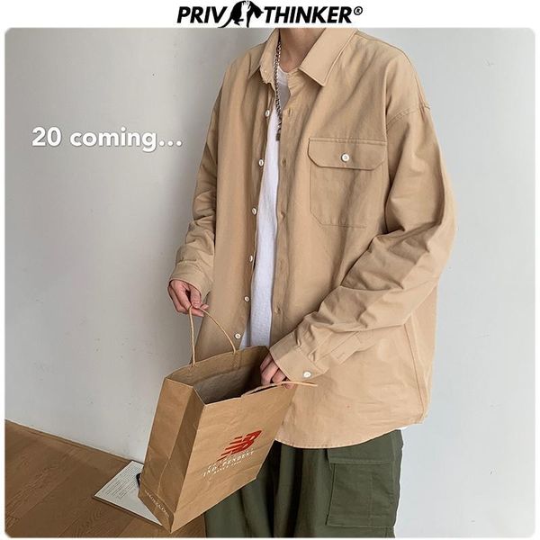 

korean style men's cotton shirts 2020 new spring 8 colors man casual blouse solid color long sleeve shirts 5xl1, White;black