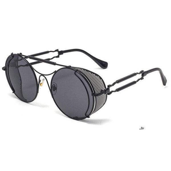 

sunglasses man women round mirror vintage retro sun glasses female male brand designer sunglasses-women metal frames fml, White;black