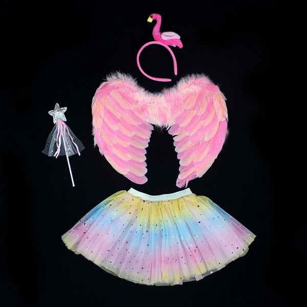 

jf4pq flamingo feather wings angel children's knot gift props prop toy party little girl 08co7 toy cosplay