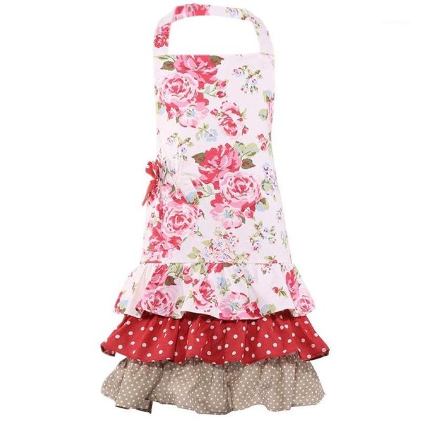 

cotton canvas with flounces kitchen home cooking apron1