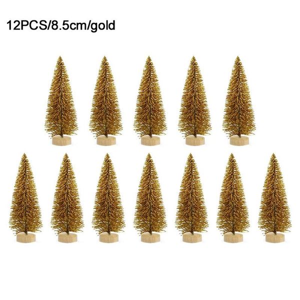 

12pcs mini christmas tree pine tree diy christmas decorations for home table navidad xmas ornaments new year decor kids gift bbyann bwkf