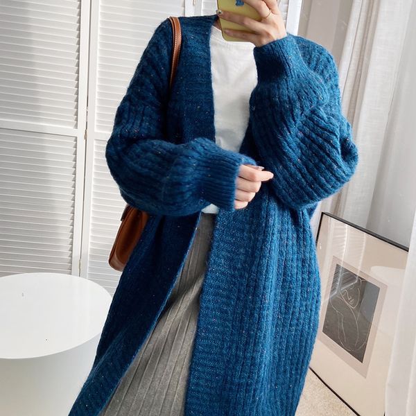 

2021 new autumn thick v-neck long sleeve warm sweater poncho winter casual women cardigans pull femme k5vz, White;black