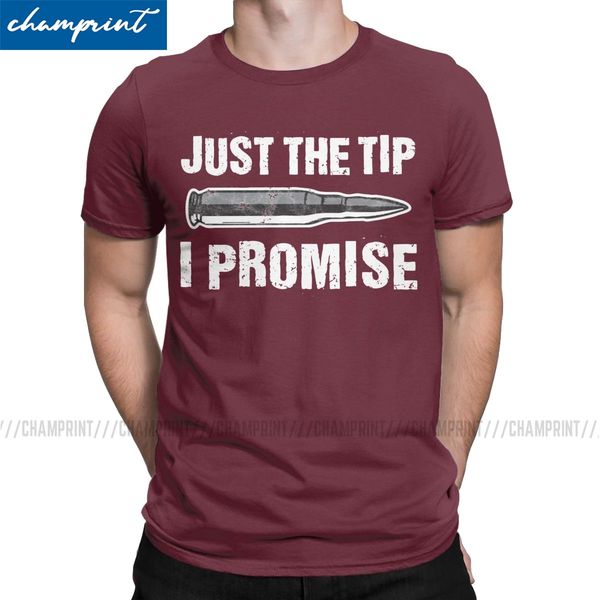 

just the tip i promise' funny bullet gift for gun weapon vintage tee round neck summer clothing sport hooded sweatshirt hoodie men t sh