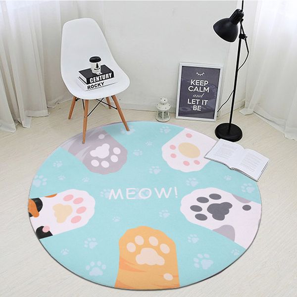 

cat claw round carpets for living room cute carpet kids room computer chair area rug children play tent floor mat home rugs