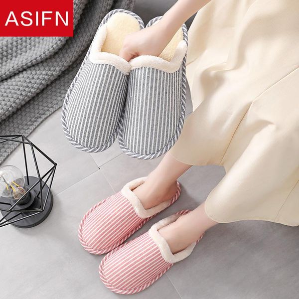 

asifn winter house slippers men women geometric indoor home warm cotton non-slip shoes fur slippers furry slides for women, Black