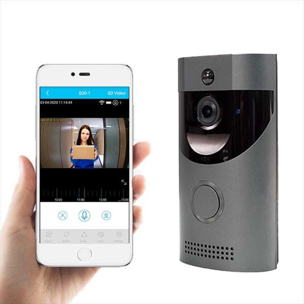 

lermom 720p camera video doorbell phone wifi connect smart doorbell
