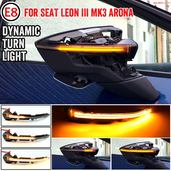 

for seat leon iii mk3 5f 13-18 ibiza kj mk5 v arona 17-18 led dynamic turn signal blinker sequential side mirror indicator light