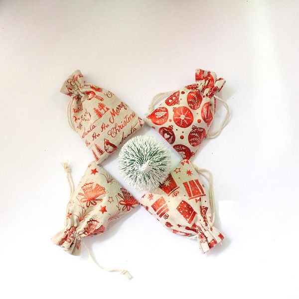 

jewelry packing sachet new year bag mini organizer for christmas candy pouch 10pcs/lot santa gift drawstring bag can pr bbylyy