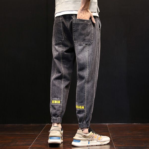 

2021 new hip hop design brand jeans for men's straight fashion distressed moto bike vintage jean plus oversize 5ey5, Blue