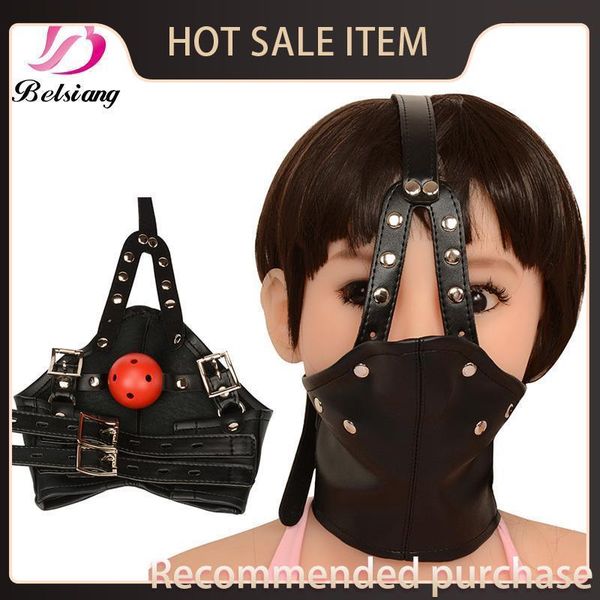 

mask fetish bondage gear bd leather s1029 erotic oabn gag mouth hood women harness bondage body toys for restraints toys slave lnuw