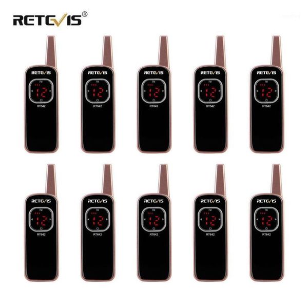 

10pcs retevis rt642/rt42 mini walkie talkie pmr radio pmr446 frs fm radio rechargeable portable 2 way handy walkie-talkie1