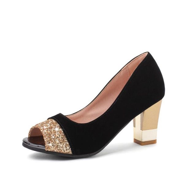 

sandals sandalias de mujer 2021 elegant fashion women pumps high heels 7cm open toe wedding dress shoes big size 43 16-8, Black