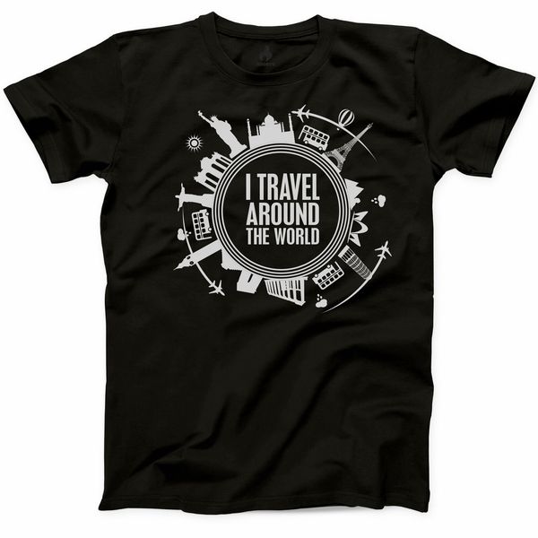 

i travel around the world funny traveling adventurer traveler gift new casual creative man's short sport hooded sweatshirt hoodie t shi