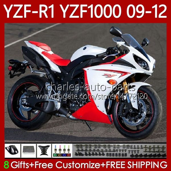 OEM-Körper für Yamaha YZF-R1 YZF1000 YZF R 1 1000 CC rot weiß 2009-2012 BODYWORK 92NO.30 YZF R1 1000cc yzFr1 09 10 11 12 YZF-1000 2009 2010 2012 MOTO FAIRINGS KIT