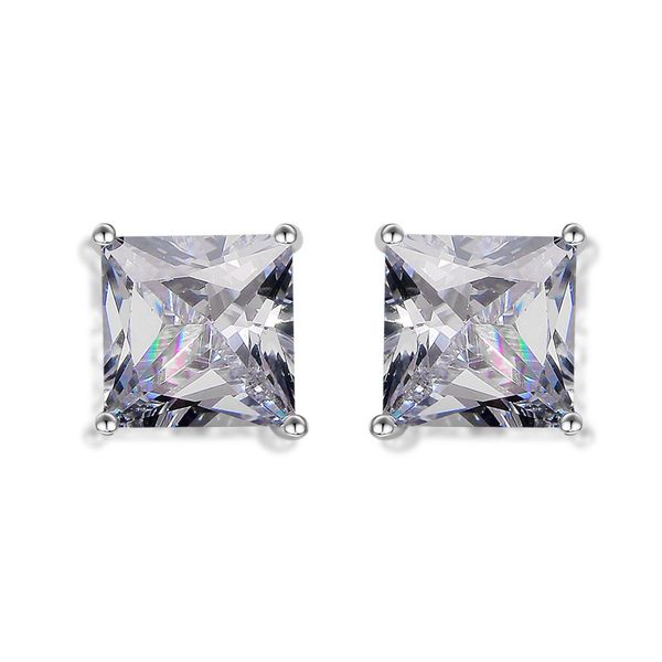 

mens womens earrings 18k white gold filled stud earrings simple style classic jewelry gift, Golden;silver