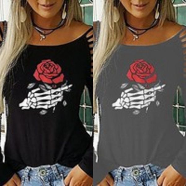 

2019 new long sleeve women with drawstring crew neck print 2019 t-shirt new long sleeve t-shirt women with drawstring crew neck print dukfk, White