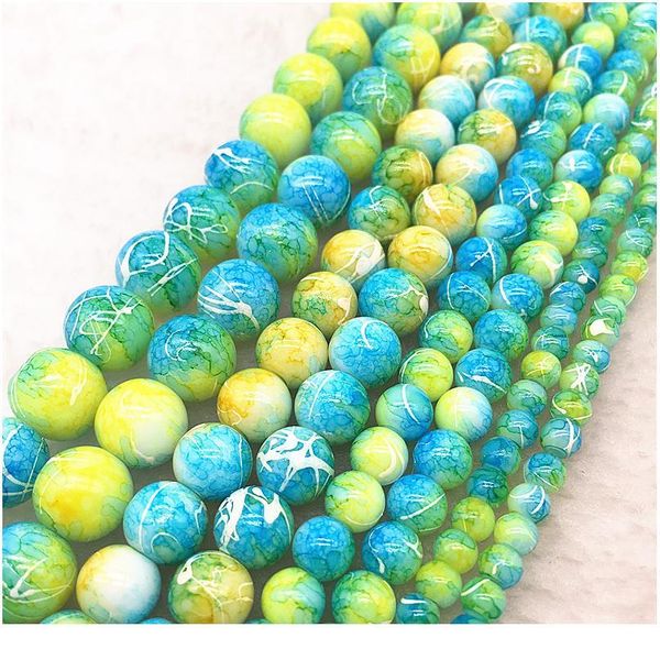 

wholesale 4/6/8/10mm double colored glass beads loose spacer beads painted charm for jewellery making diy bracelet&neck qyltcd
