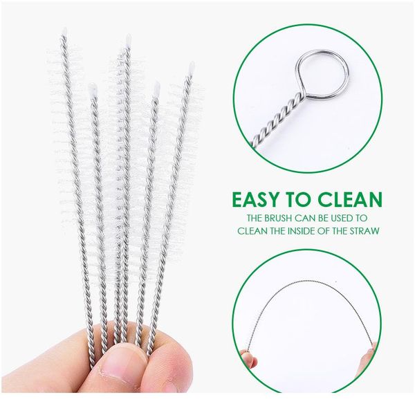 

50/100pcs/lot 23cm stainless steel straw brushes for 6mm 12mm diameter stainless steel straws barware a jlllif