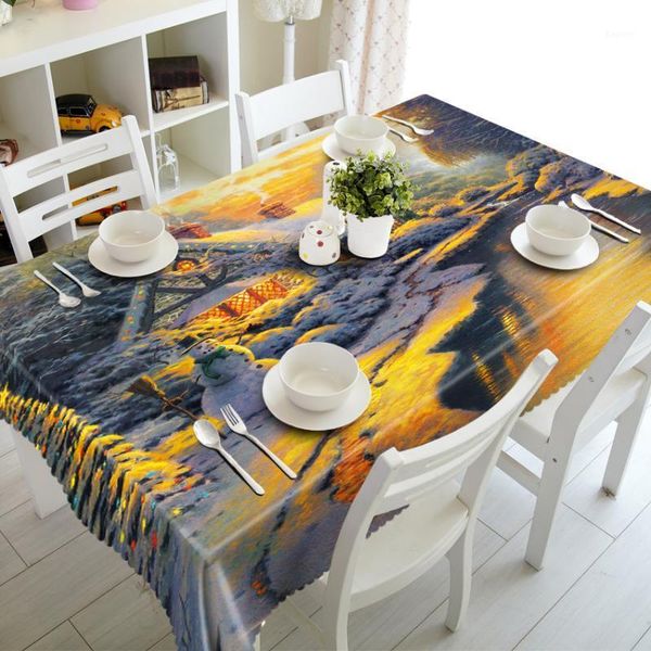 

meijuner new 2020 christmas tablecloth kitchen dining table cloth decorations home rectangular party table covers1